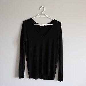Babaton Women's Black Sz S Oversized Relaxed Long Sleeve Crewneck Pullover Top